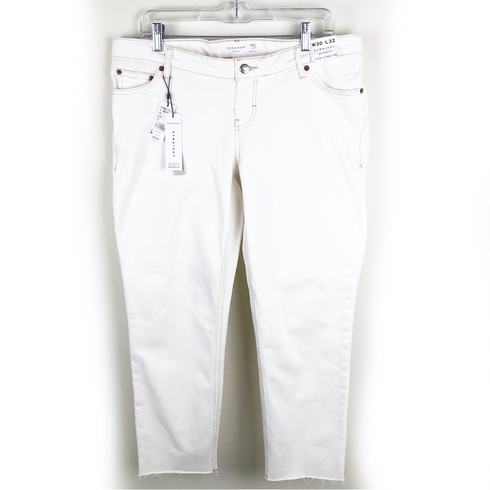 NWT TOPSHOP High-waisted straight leg maternity jeans size: US 8
